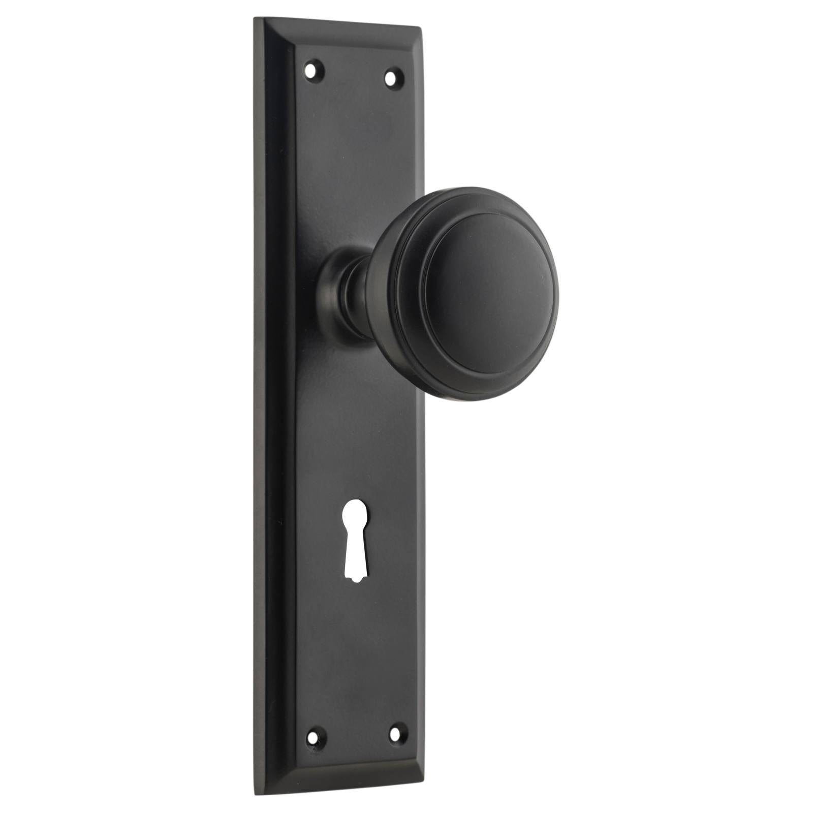 Milton Knob Lock Set, Matte Black