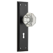 Milton Glass Knob Lock Set, Matte Black