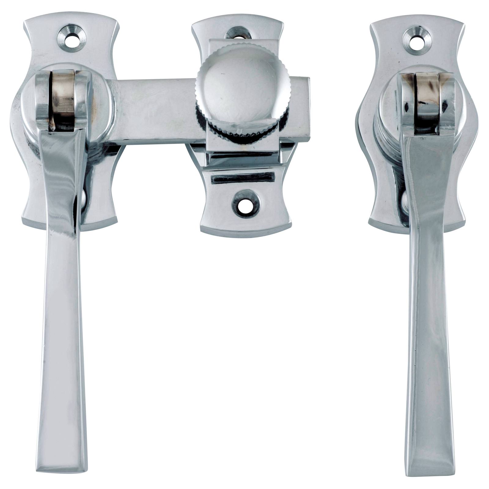 Square French Door Fastener, Chrome