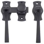 Square French Door Fastener, Matte Black