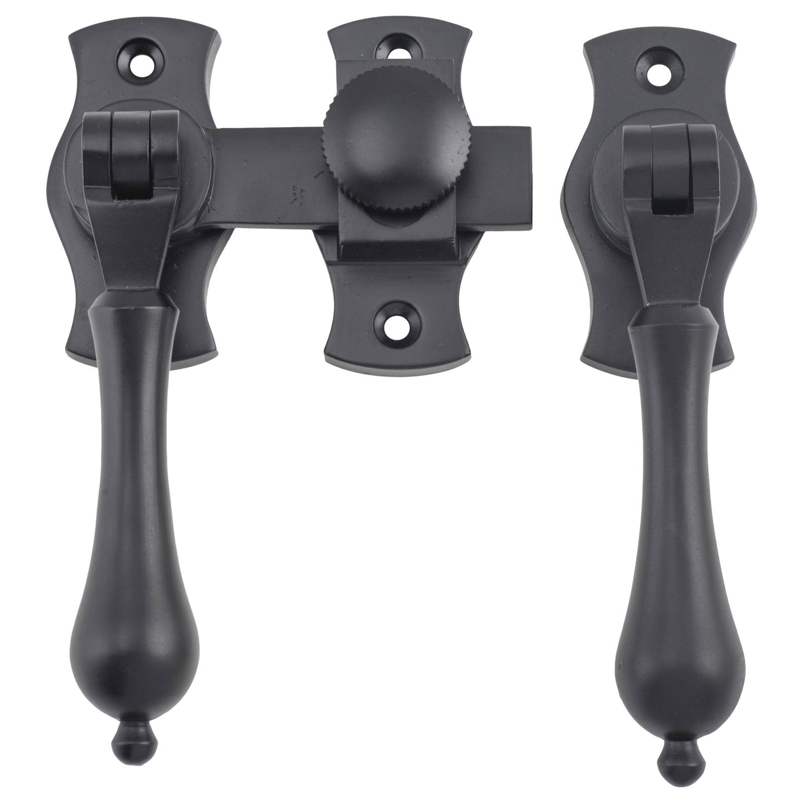 Teardrop French Door Fastener, Matte Black