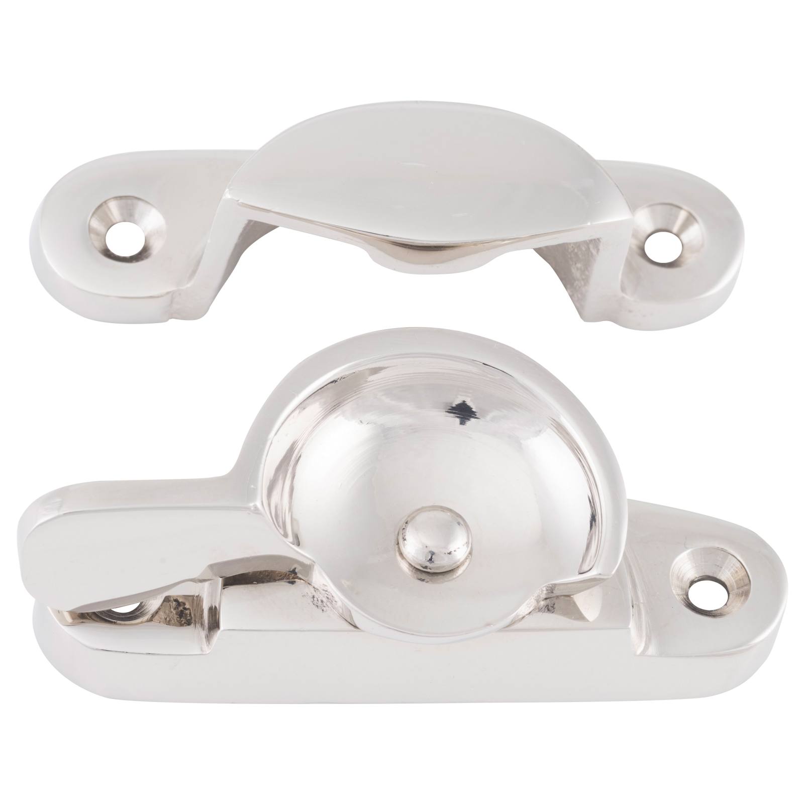Narrow Basic Sash Fastener, Polished Nickel