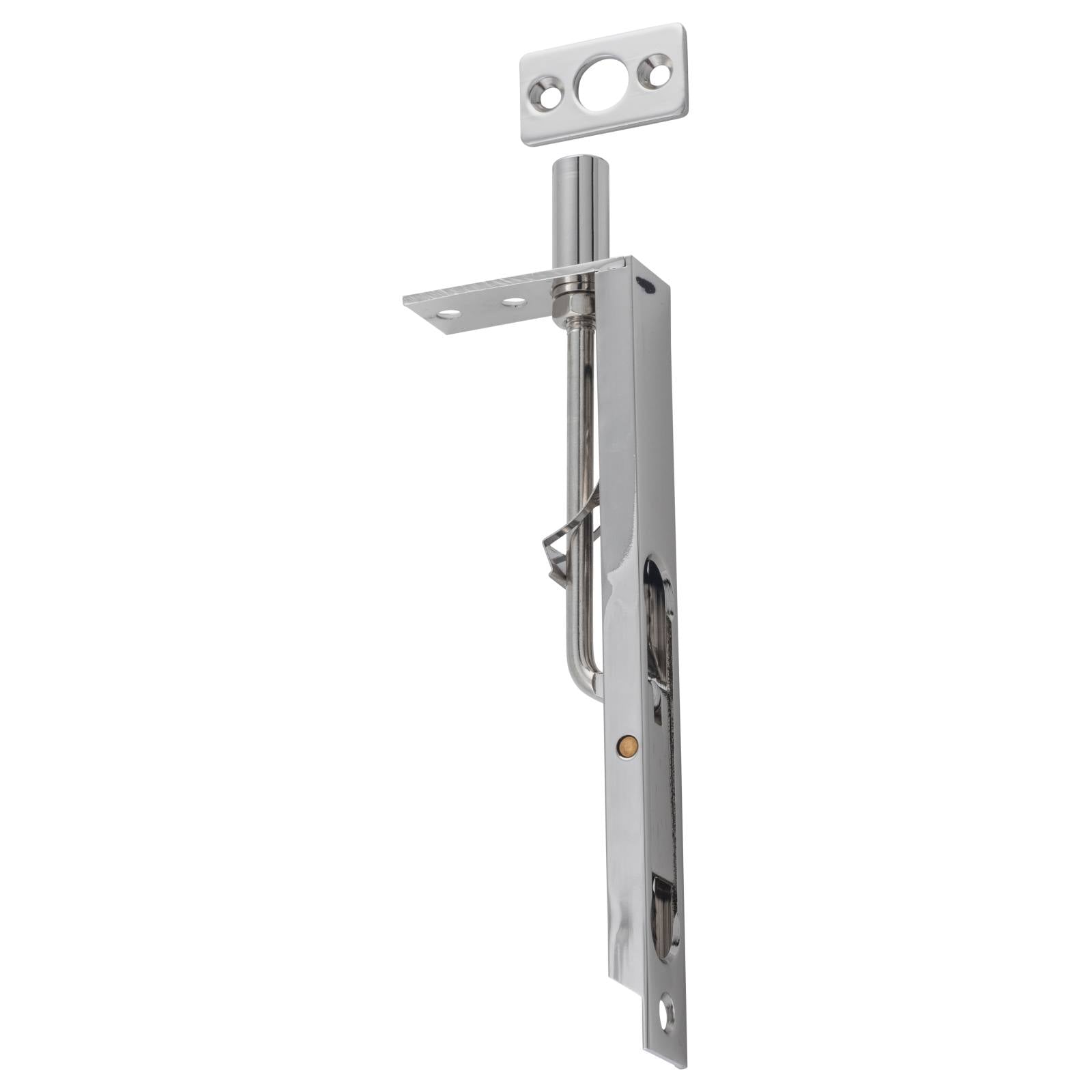 Levered Flush Door Bolt, Polished Nickel