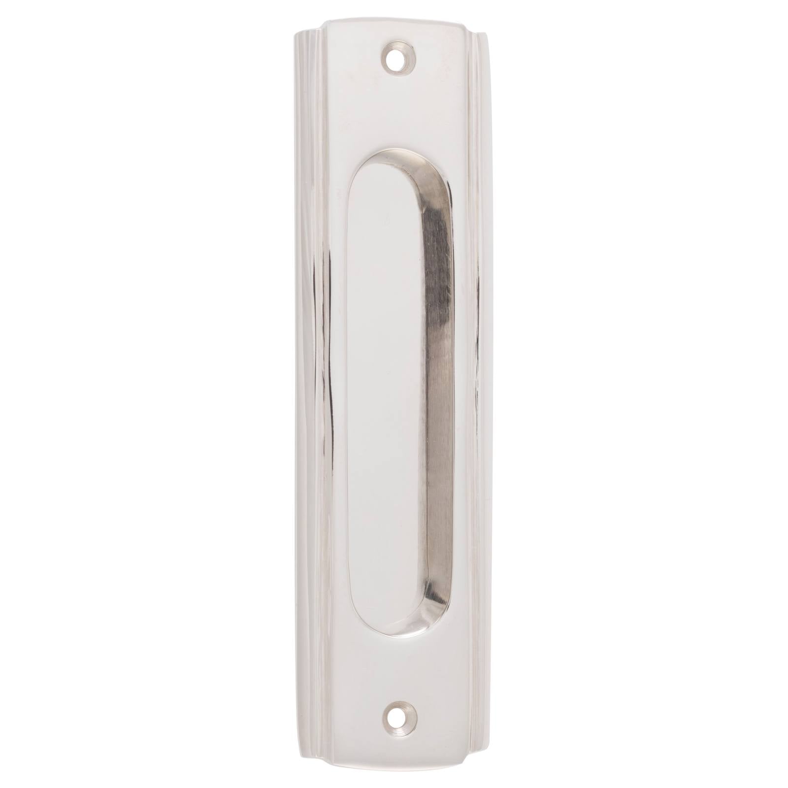 Deco Sliding Door Flush Pull, Polished Nickel