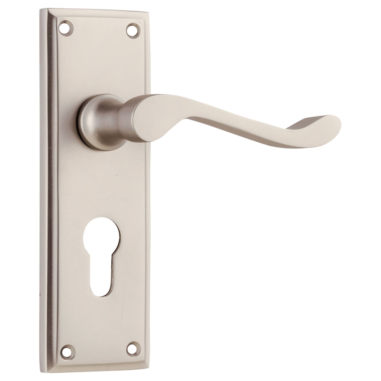 Camden Euro Lever Set, Satin Nickel