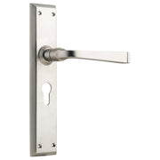Menton Euro Lever Set, Satin Nickel