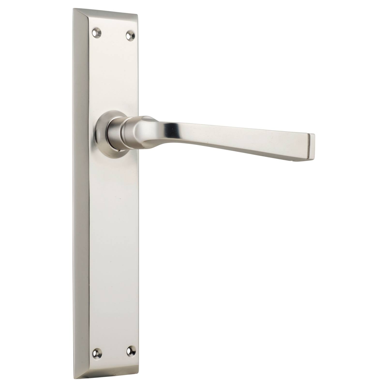 Menton Lever Latch Set, Satin Nickel