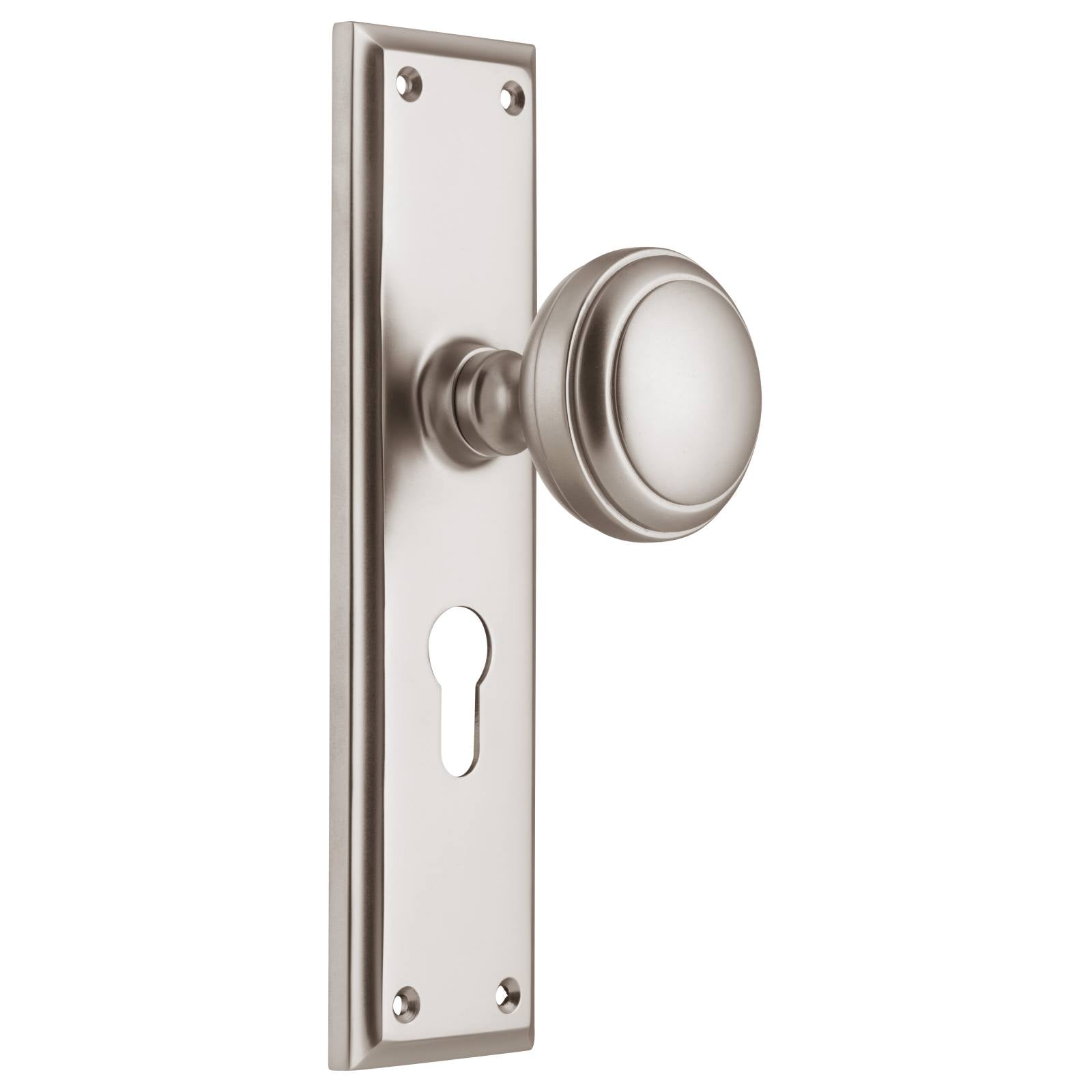 Milton Euro Knob Set, Satin Nickel