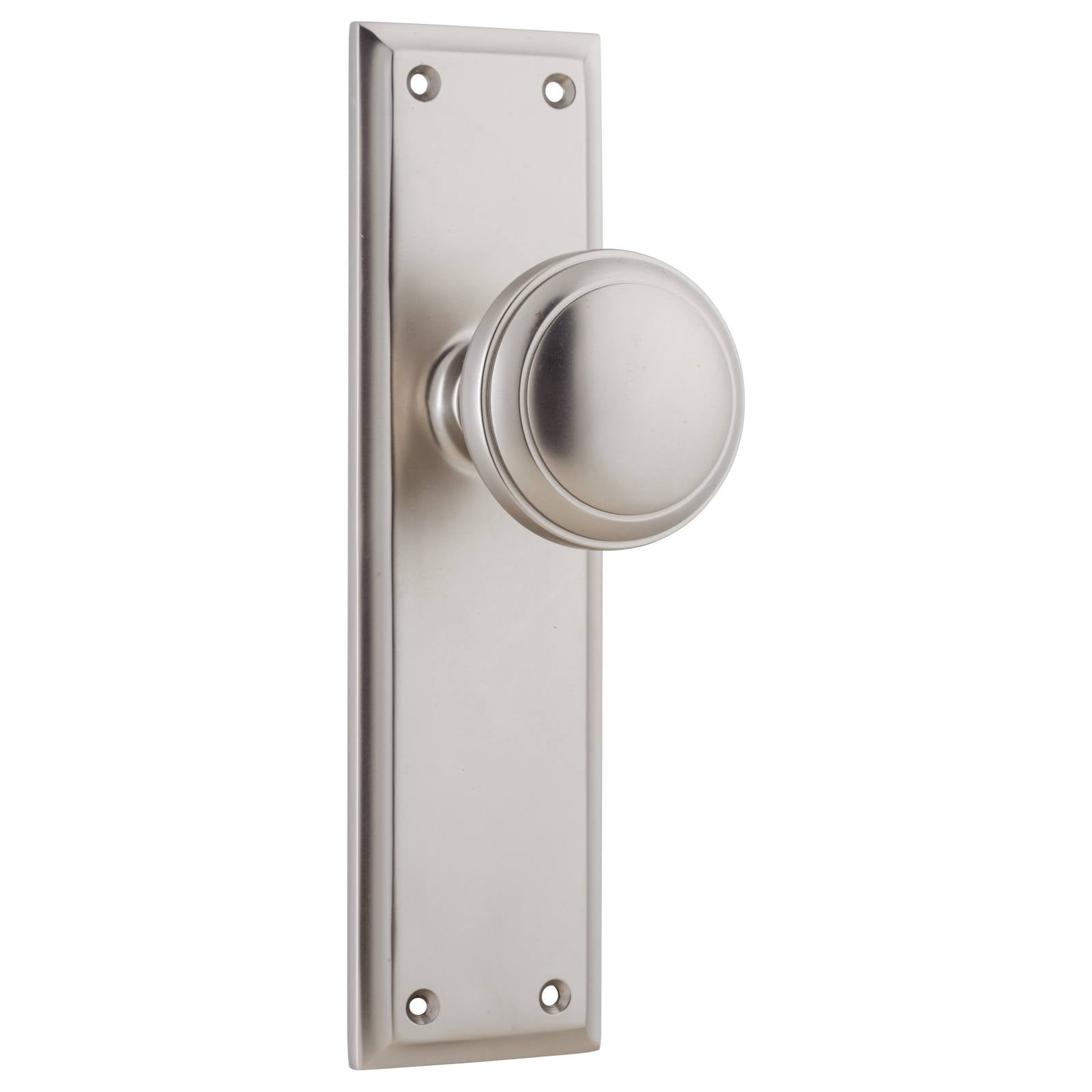 Milton Knob Latch Set, Satin Nickel