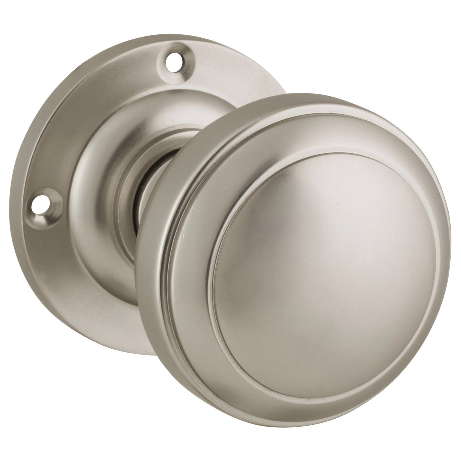 Milton Knob on Rose Set, Satin Nickel