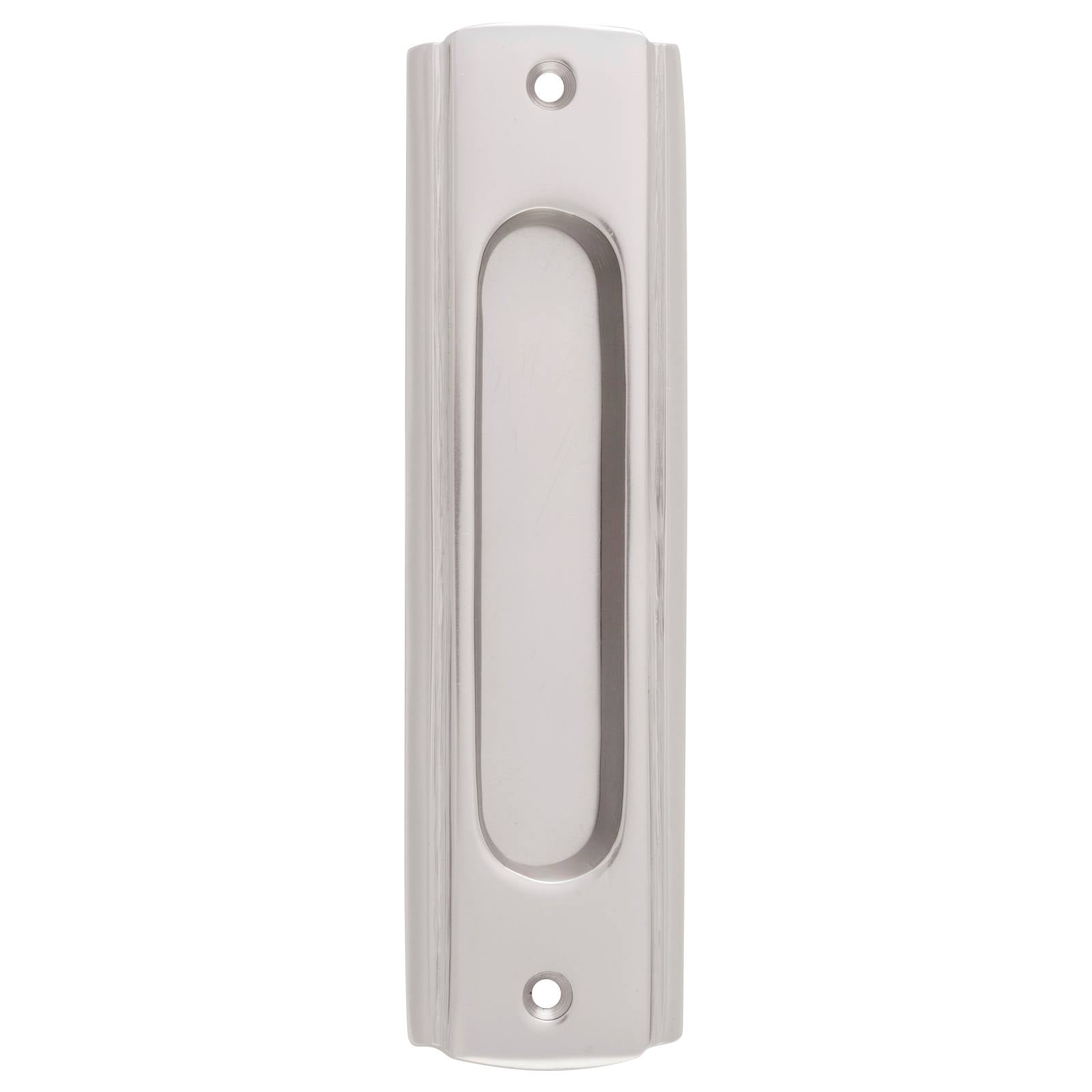 Deco Sliding Door Flush Pull, Satin Nickel