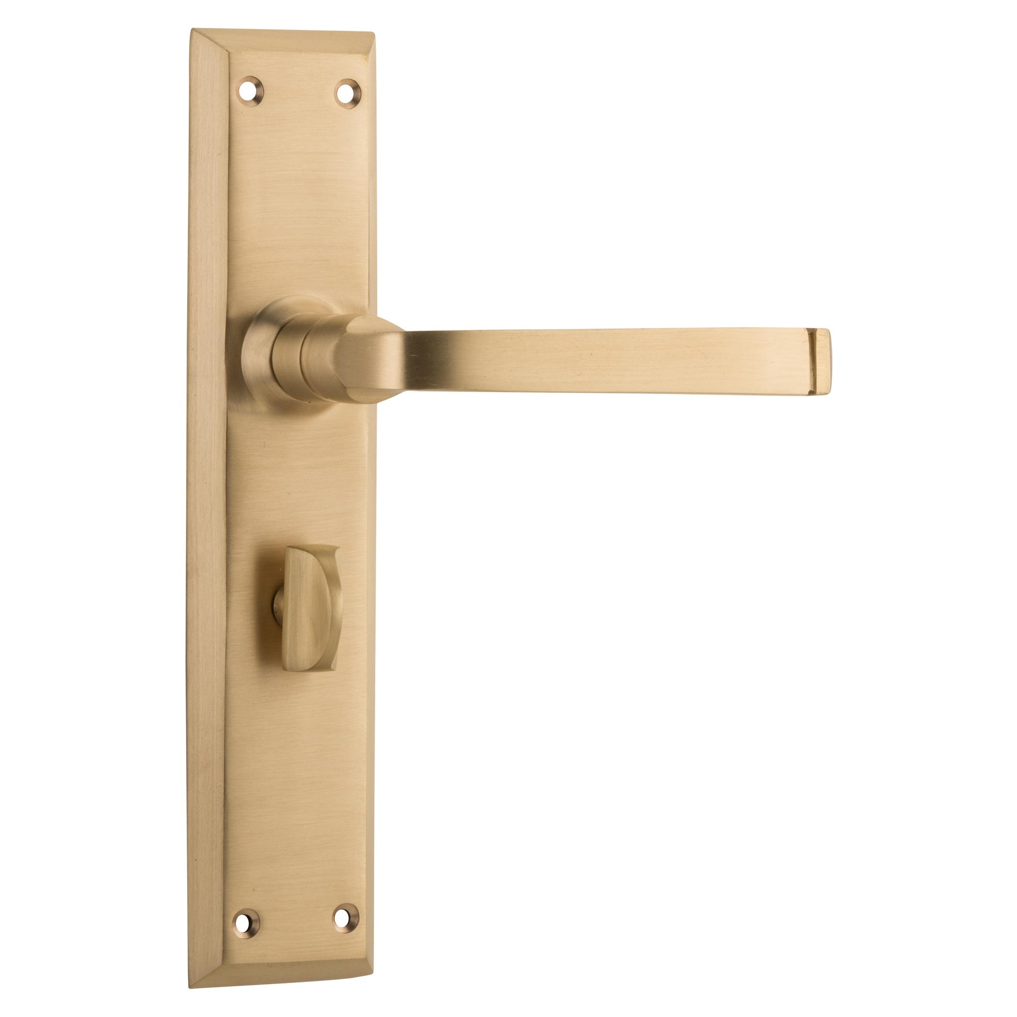 Menton Lever Long Backplate, Satin Brass