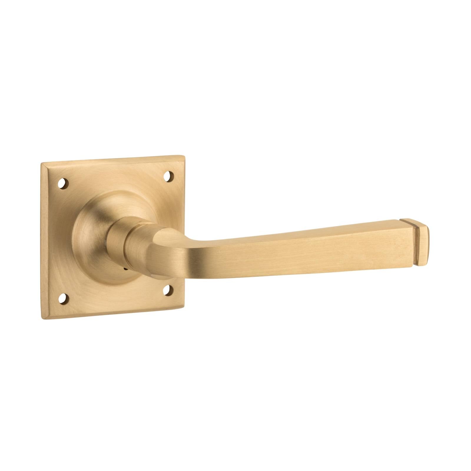 Menton Lever Set on Square Rose Satin Brass