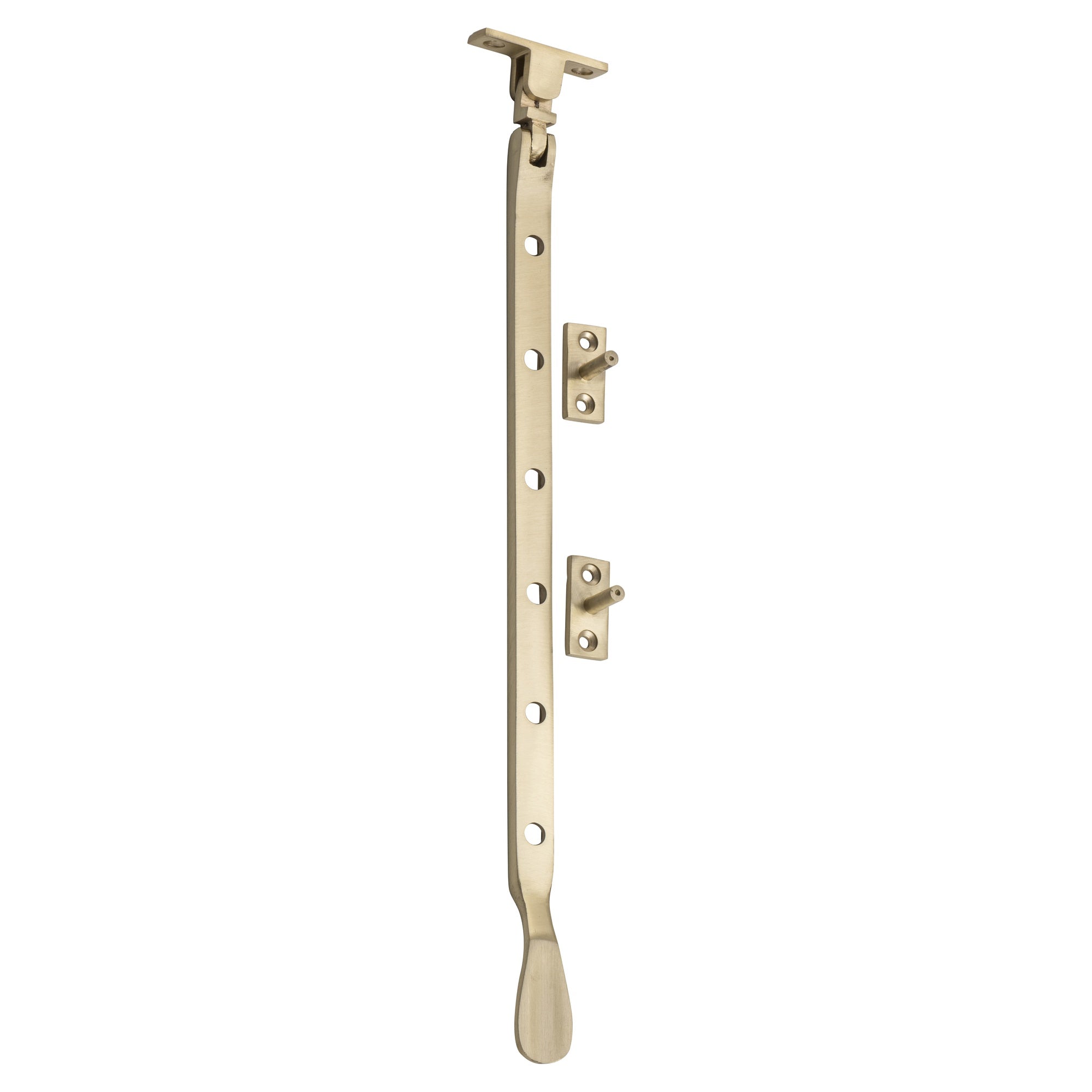 Casement Stay Base Fix Large, Satin Brass