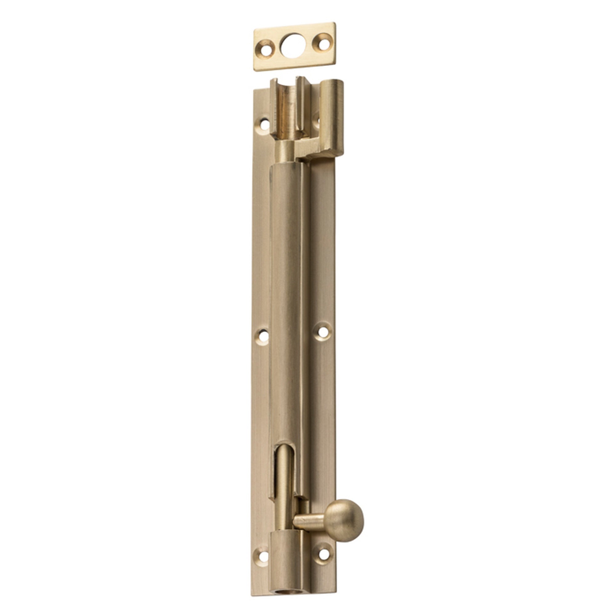 Barrel Bolt Offset Satin Brass