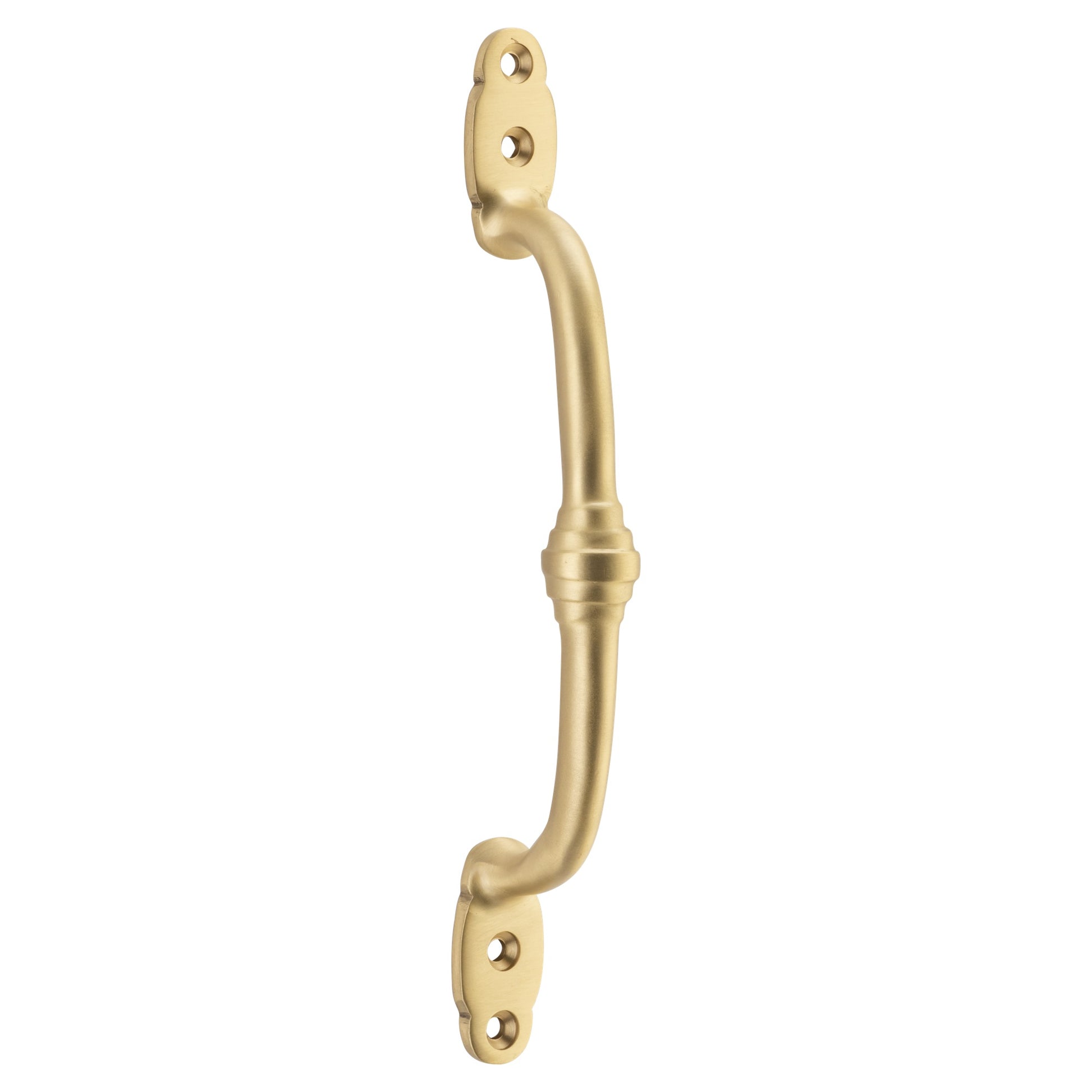 Cabinet Pull Handle Offset Banded Satin Brass
