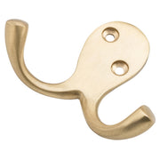 Robe Hook Double Satin Brass