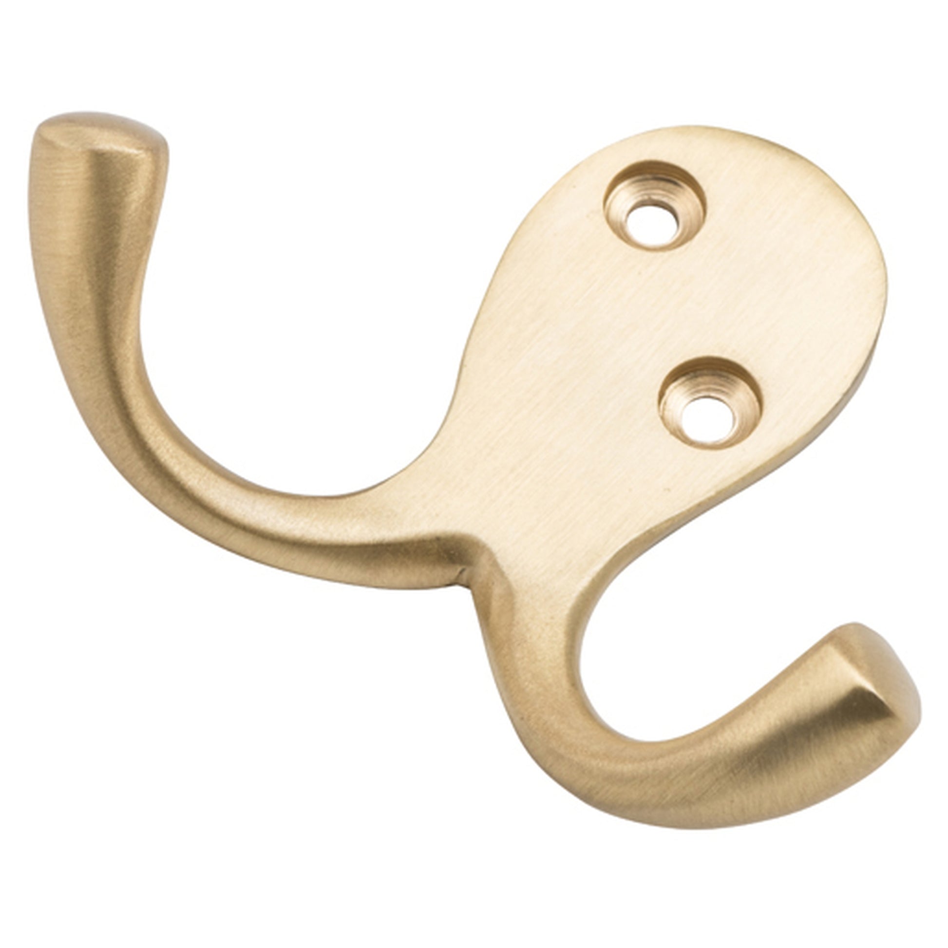 Robe Hook Double Satin Brass