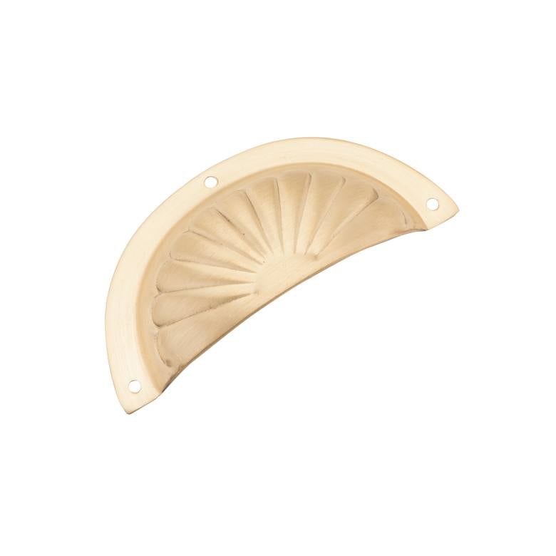 Pressed Fluted Semicircle Drawer Pull Satin Brass