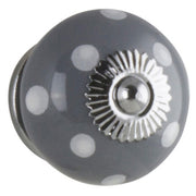 CERAMIC ROUND GREY & WHITE KNOB