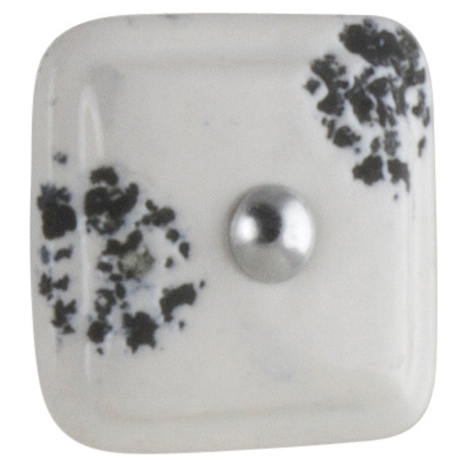 Ceramic Knob Square Pin Rustic White