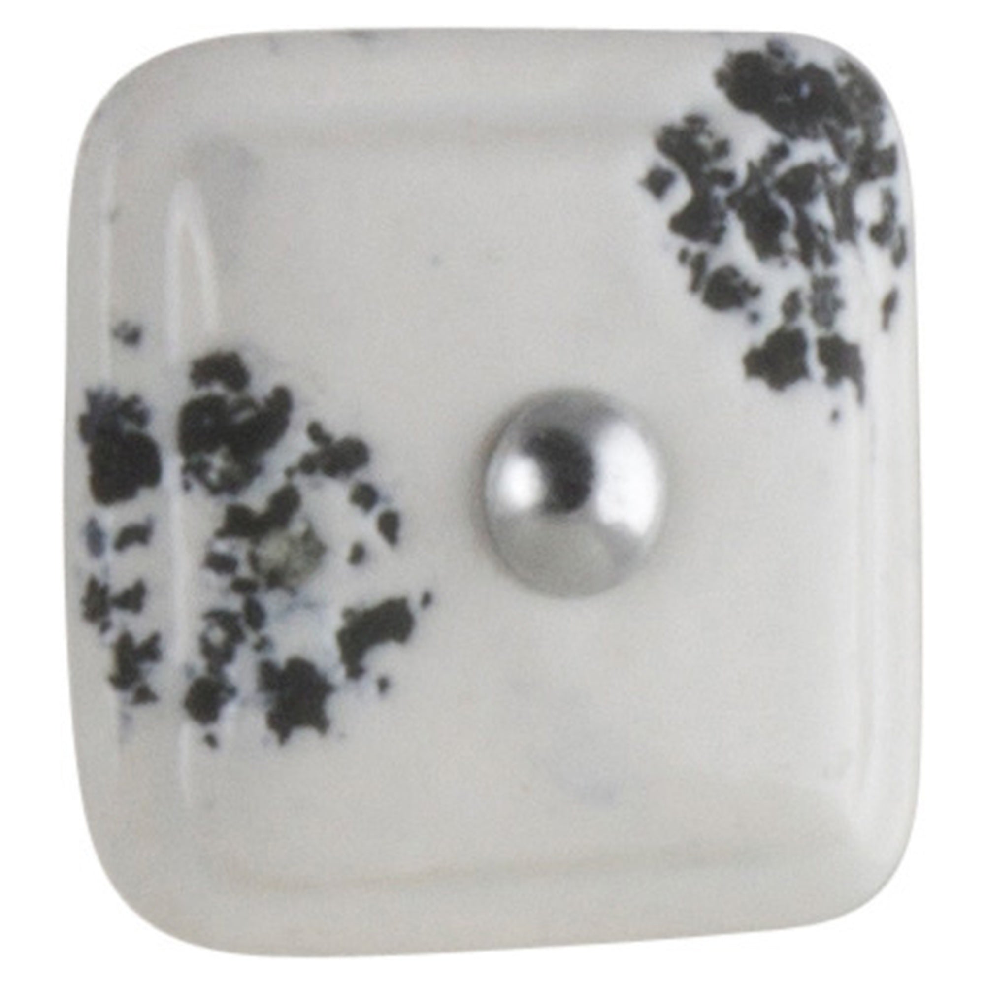 Ceramic Knob Square Pin Rustic White