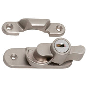 Rounded Key Locking Sash Fastener, Satin Nickel