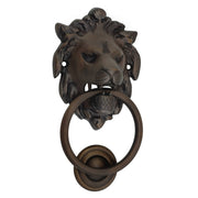 Lions Head Door Knocker, Antique Brass