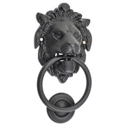 Lions Head Door Knocker, Matte Black