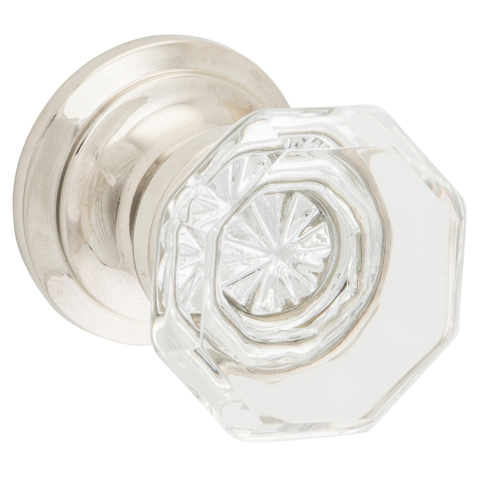 Cupboard Knob Sophia Glass, Polished Nickel
