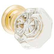 33mm Sophia Glass Cupboard Knob, Polished Brass