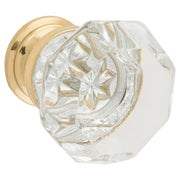41mm Sophia Glass Cupboard Knob, Polished Brass