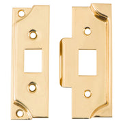 Tube Latch Face Plate & Striker Kit Rebated PB, Polished Brass