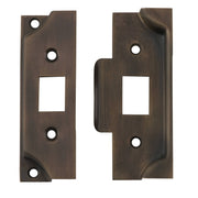Tradco Rebated face plate & Striker Kit, Antique Brass