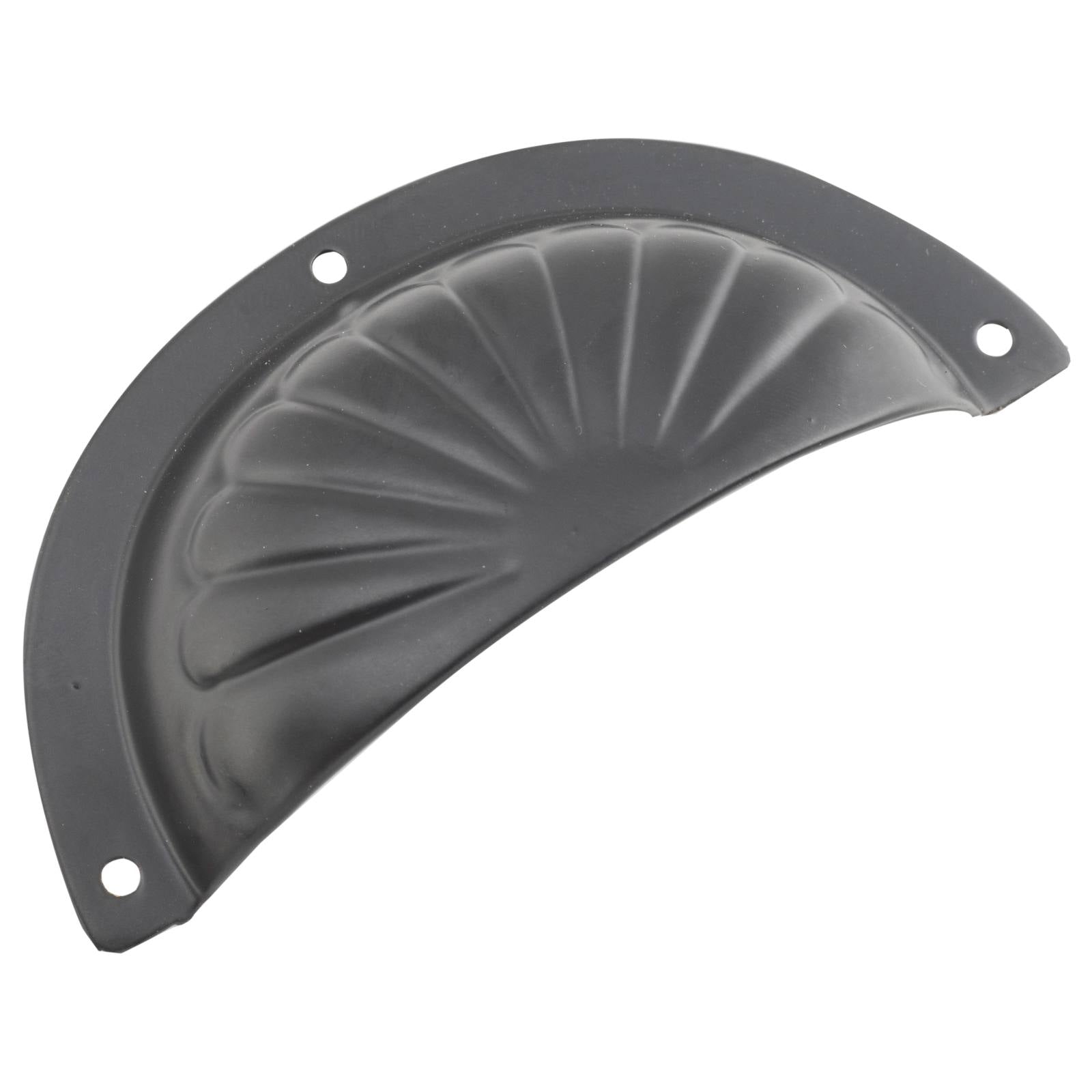 Pressed Fluted Semicircle Drawer Pull, Matte Black