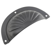 Pressed Fluted Semicircle Drawer Pull, Matte Black