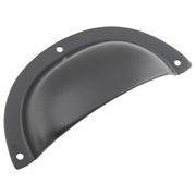 Pressed Plain Semicircle Drawer Pull, Matte Black