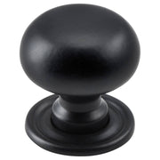 Small Plain Cupboard Knob, Matte Black