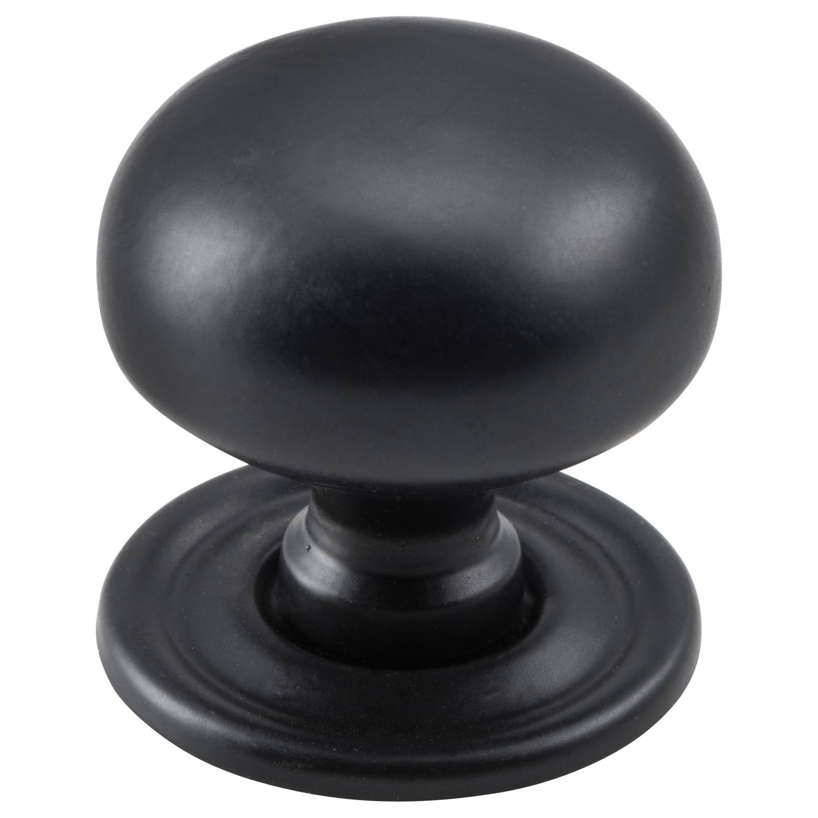 Medium Plain Cupboard Knob, Matte Black
