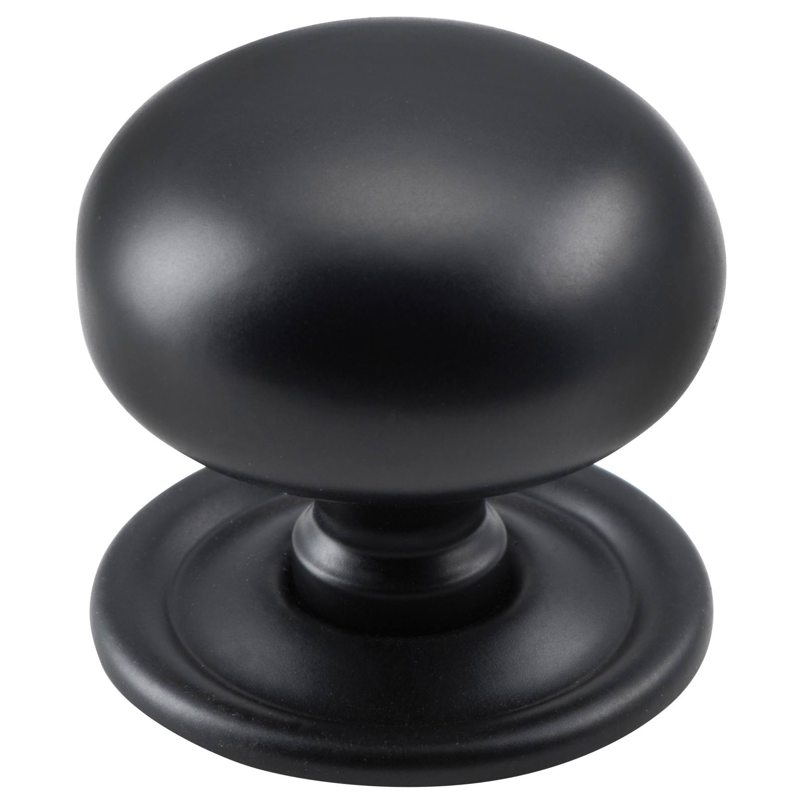 Large Plain Cupboard Knob, Matte Black