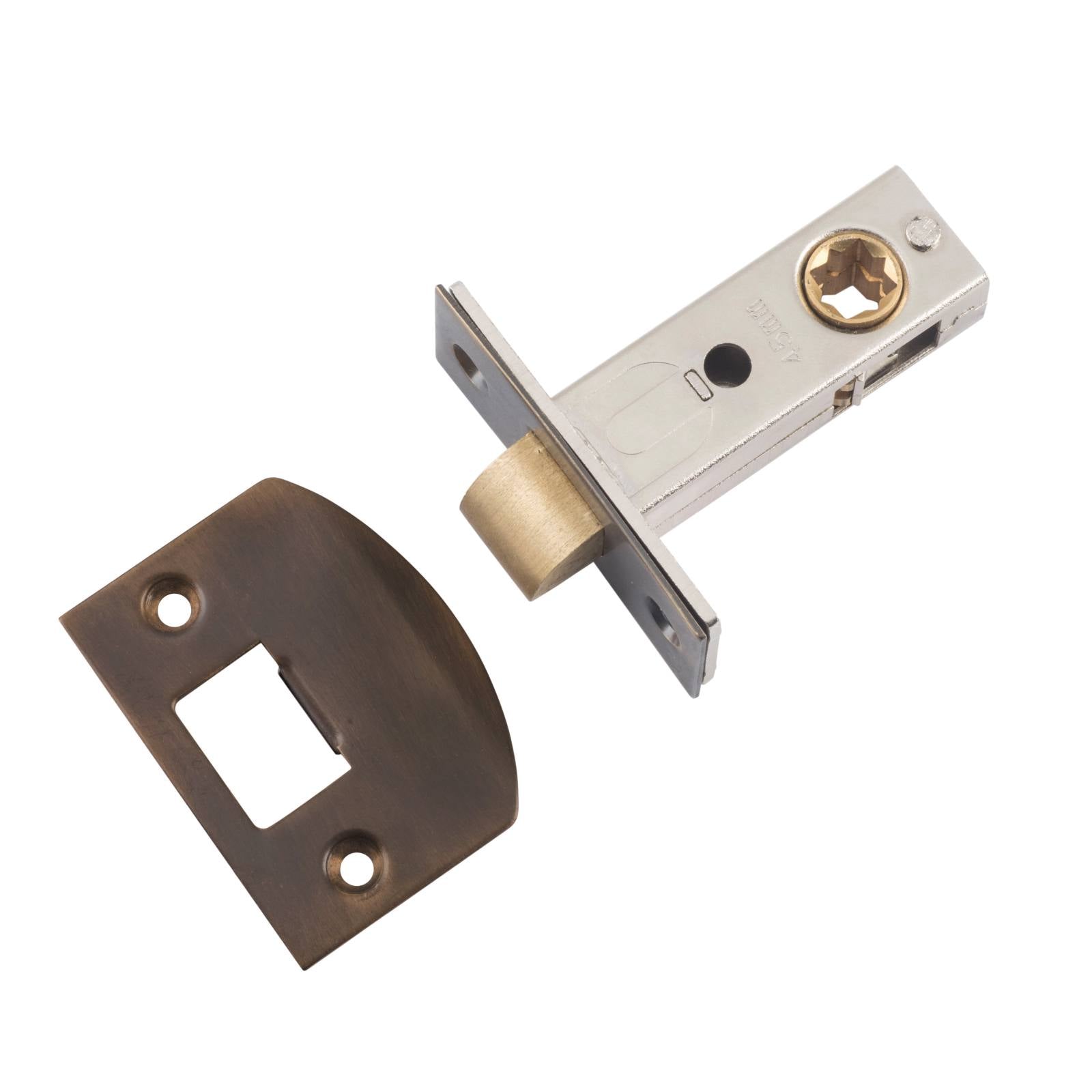 Tradco Split Cam Tube Latch 45mm Backset, Antique Brass