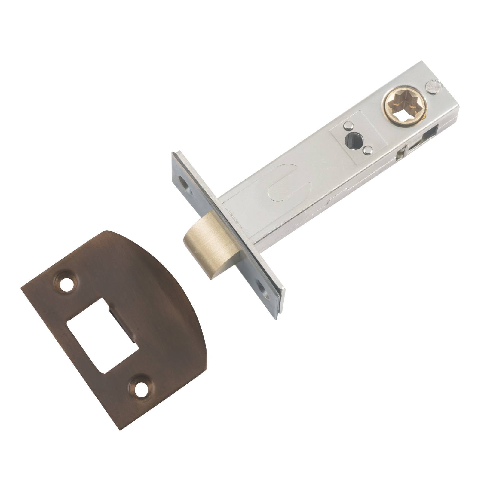 Tradco Split Cam Tube Latch 70mm Backset, Antique Brass