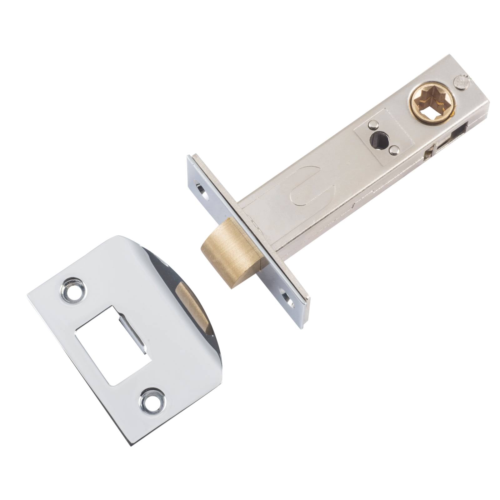 Tradco Split Cam Tube Latch 70mm Backset, Chrome