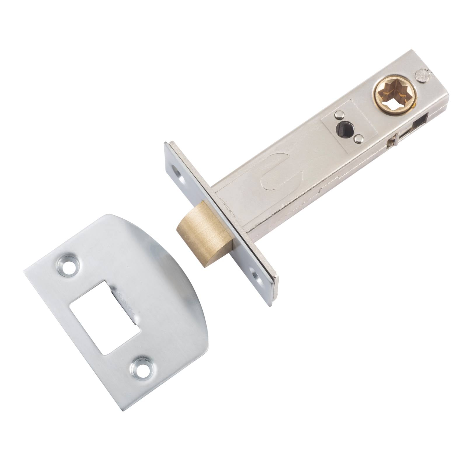 Tradco Split Cam Tube Latch 70mm Backset, Satin Chrome