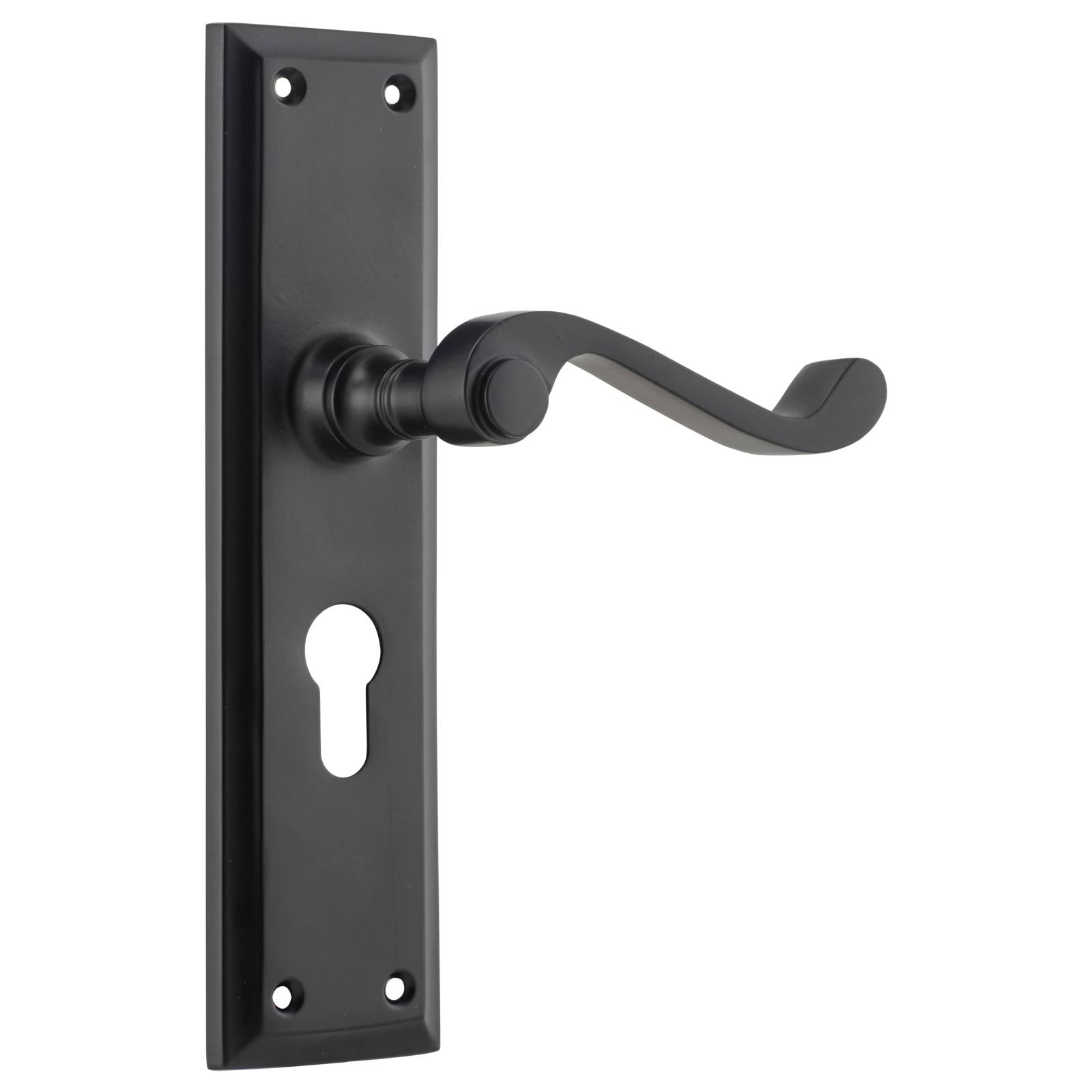 Milton Euro Lever Set, Matte Black