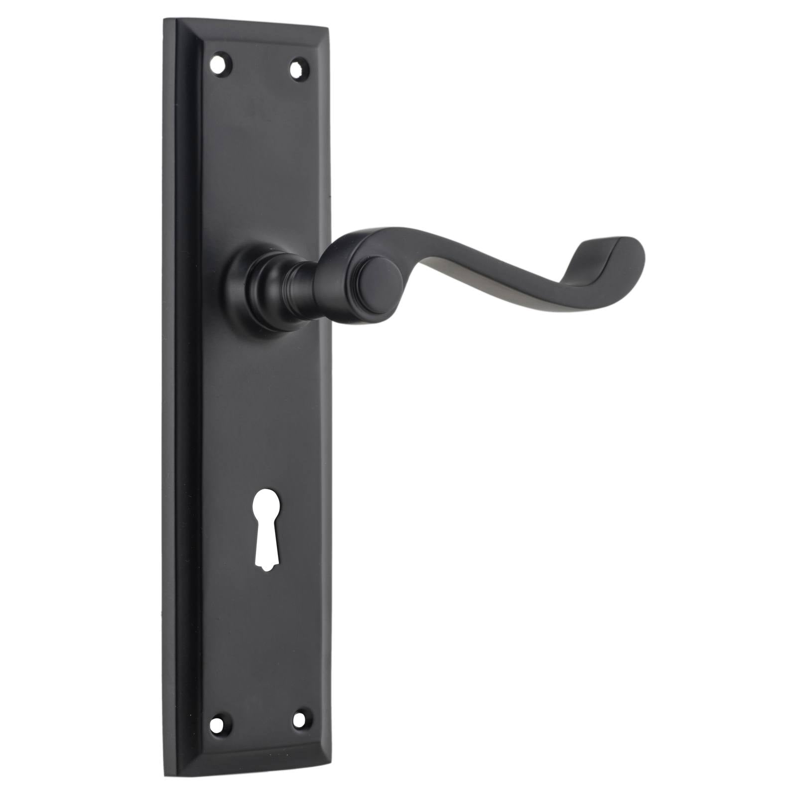 Milton Lever Lock Set, Matte Black