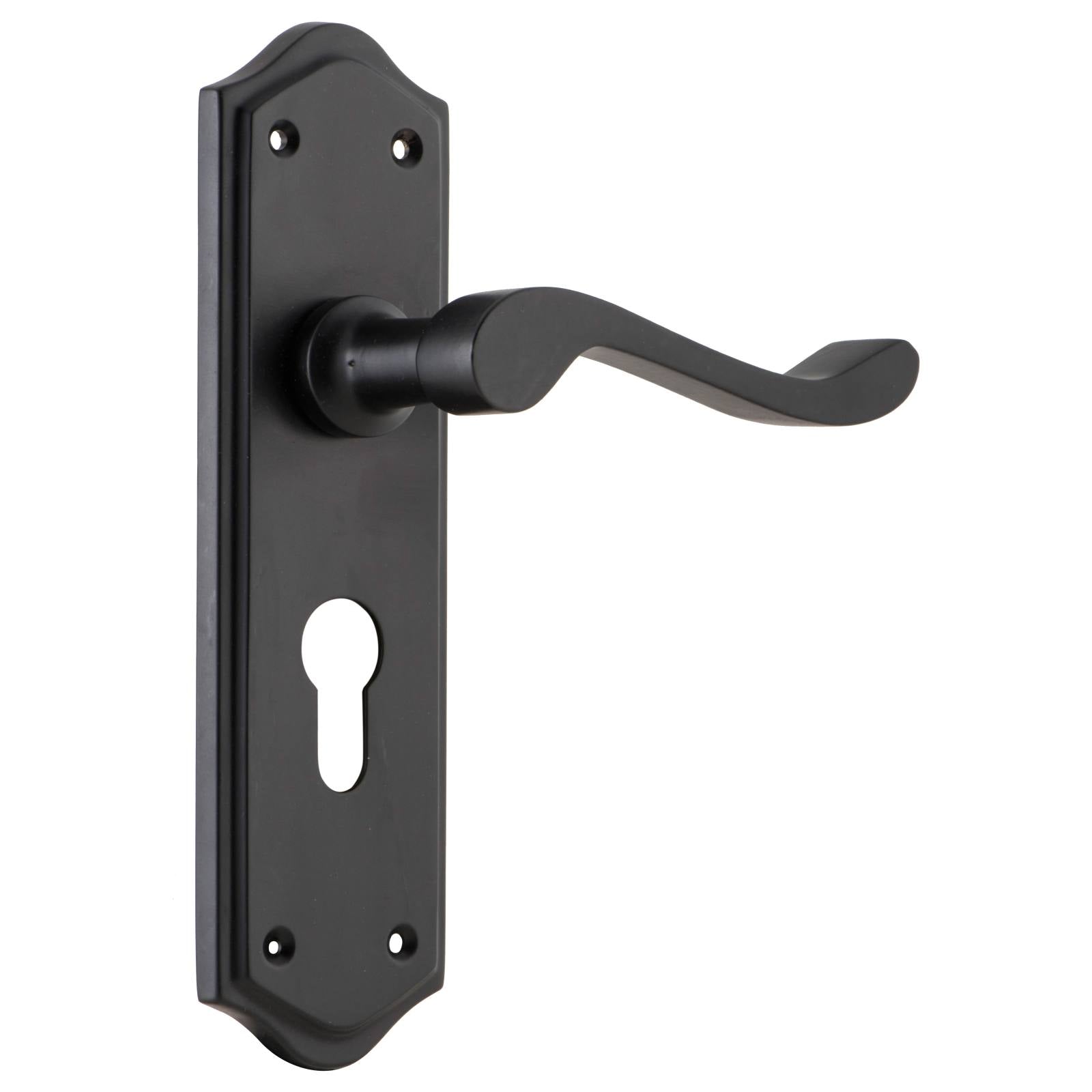 Henley Euro Lever Set, Matte Black