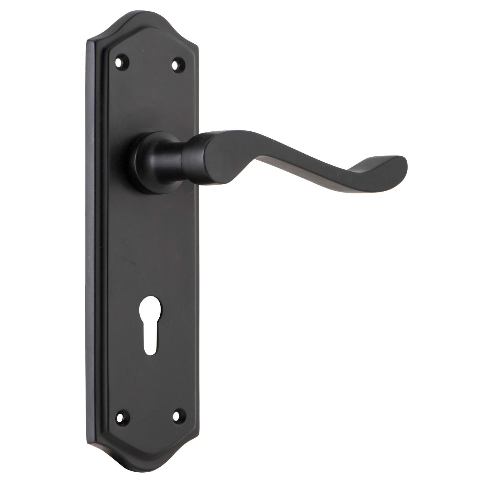 Henley Lever Lock Set, Matte Black