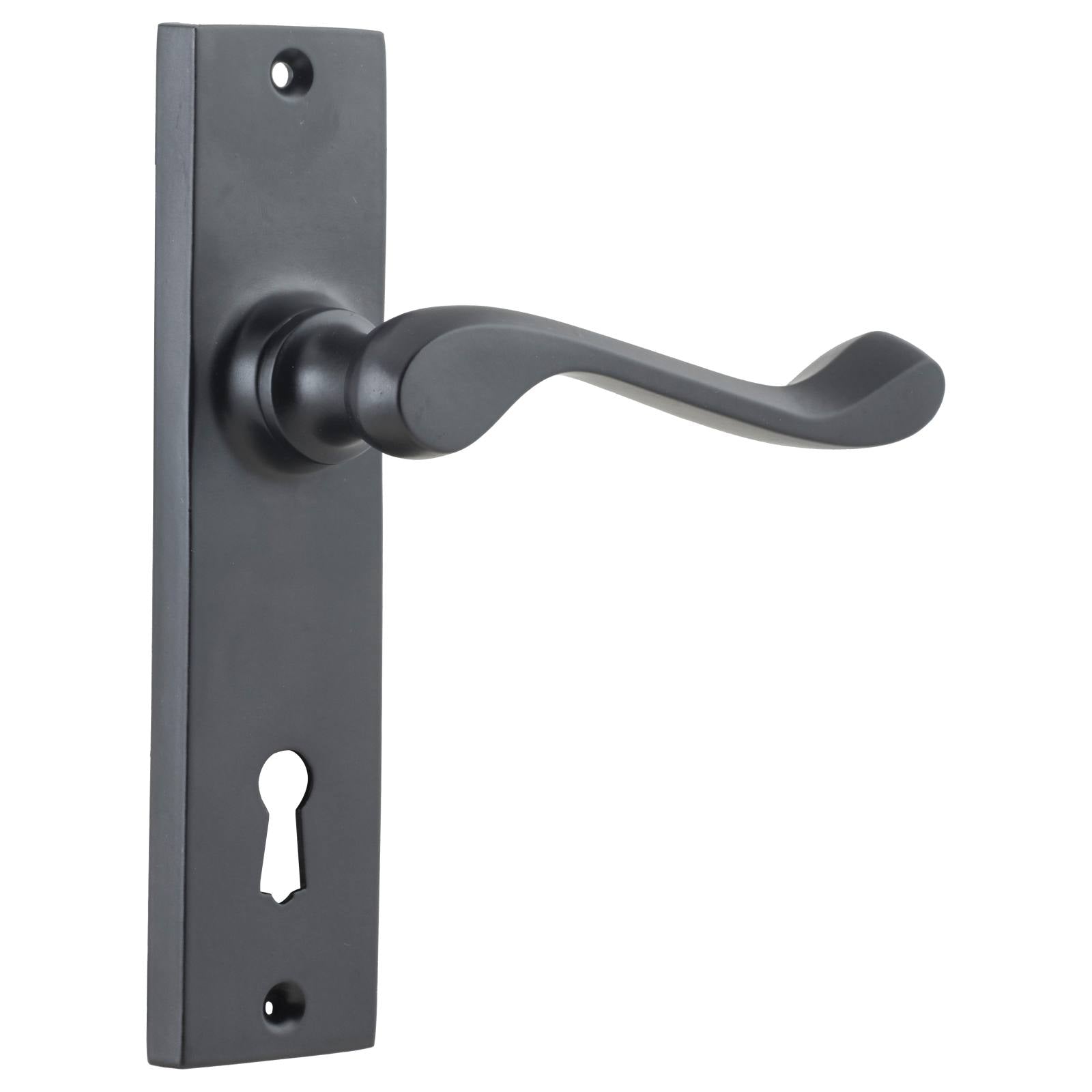 Fremantle Lever Lock Set, Matte Black