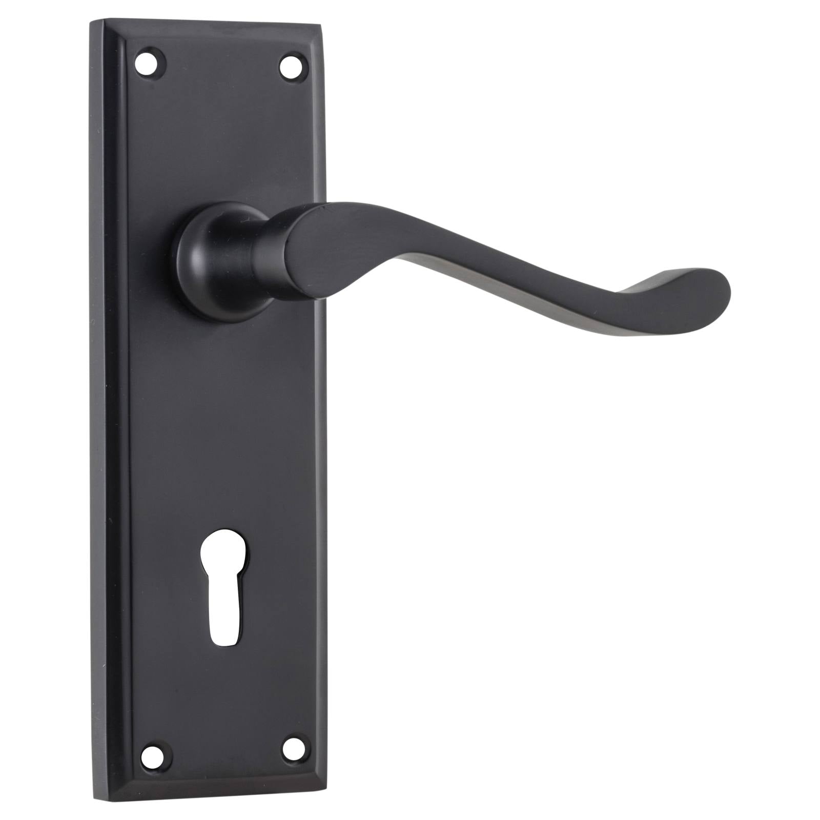 Camden Lever Lock Set, Matte Black
